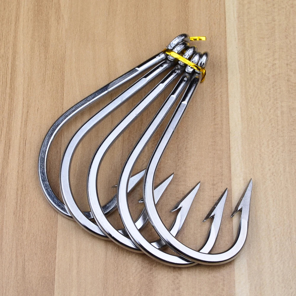 KATUYSHA Heavy Duty Deep Sea Tuna Swordfish Hooks - 316 Stainless Steel J-Hook Fast Penetration Anti-Slip
