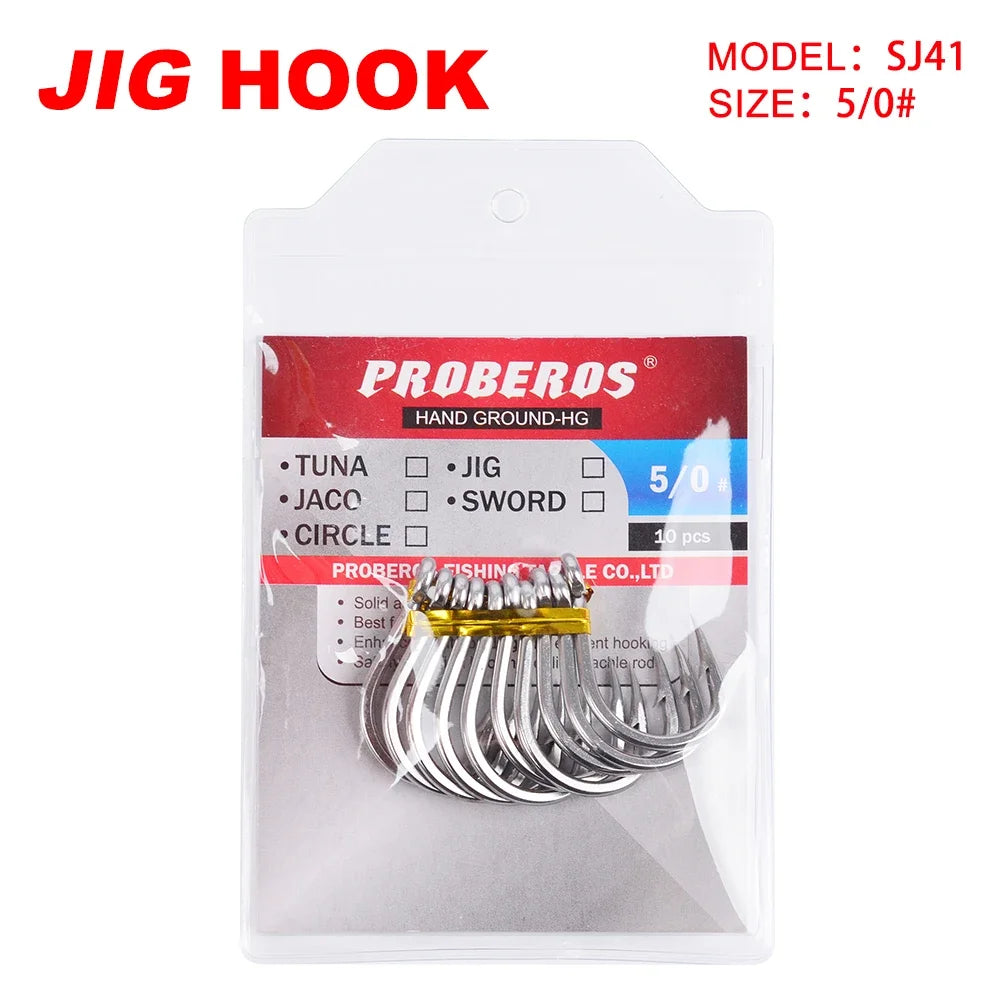 KATUYSHA 2025 Direct Stainless Steel Heavy Jig Hooks - Reinforced for Deep Sea Tuna Fishing