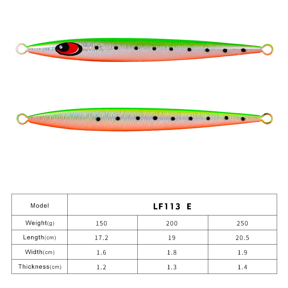KATUYSHA 150g-200g-250g Long Throw Metal Lure Seawater Jigging Lure Glowing Sea Fishing Lure Boat Fishing Bait