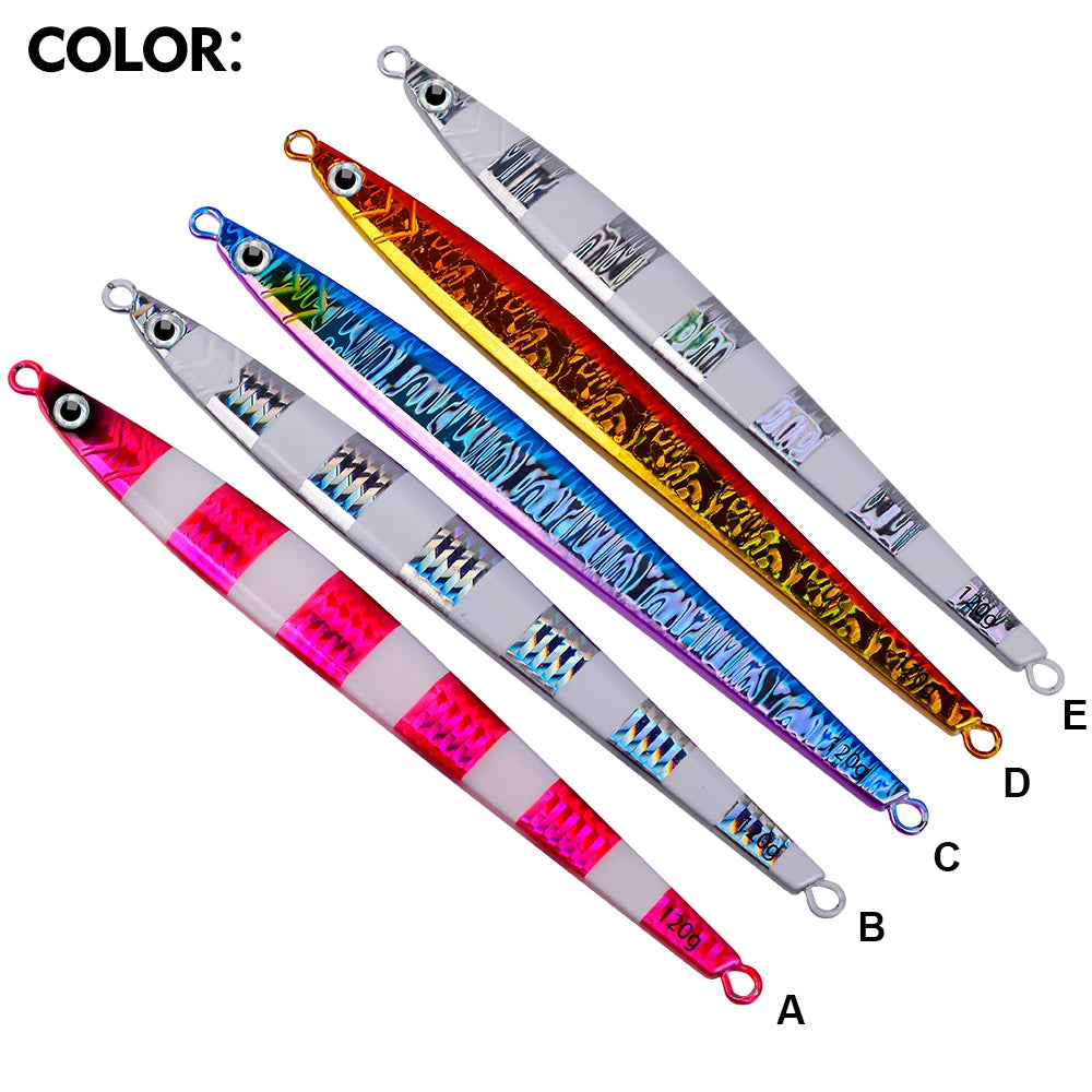 KATUYSHA 1PC Drag Metal Jig Spoon 80g-100g-120g Trolling Jigging Fish Sea Bass Hard Bait Fast Sinking Fishing Lure WobblerLure