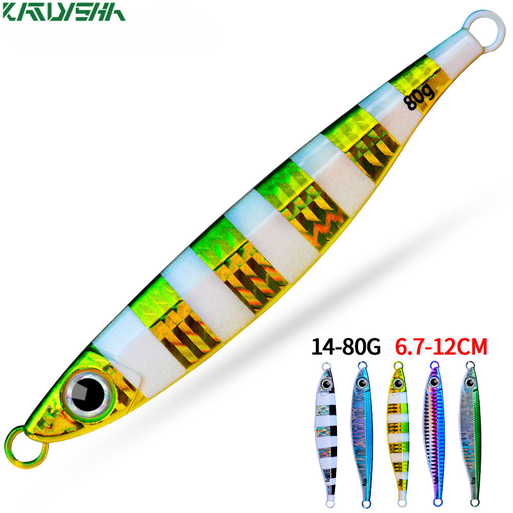 KATUYSHA 1PC Drag Metal Jig Spoon 14-80g Trolling Jigging Fish Sea Bass Hard Bait Fast Sinking Fishing Lure Wobbler Lure