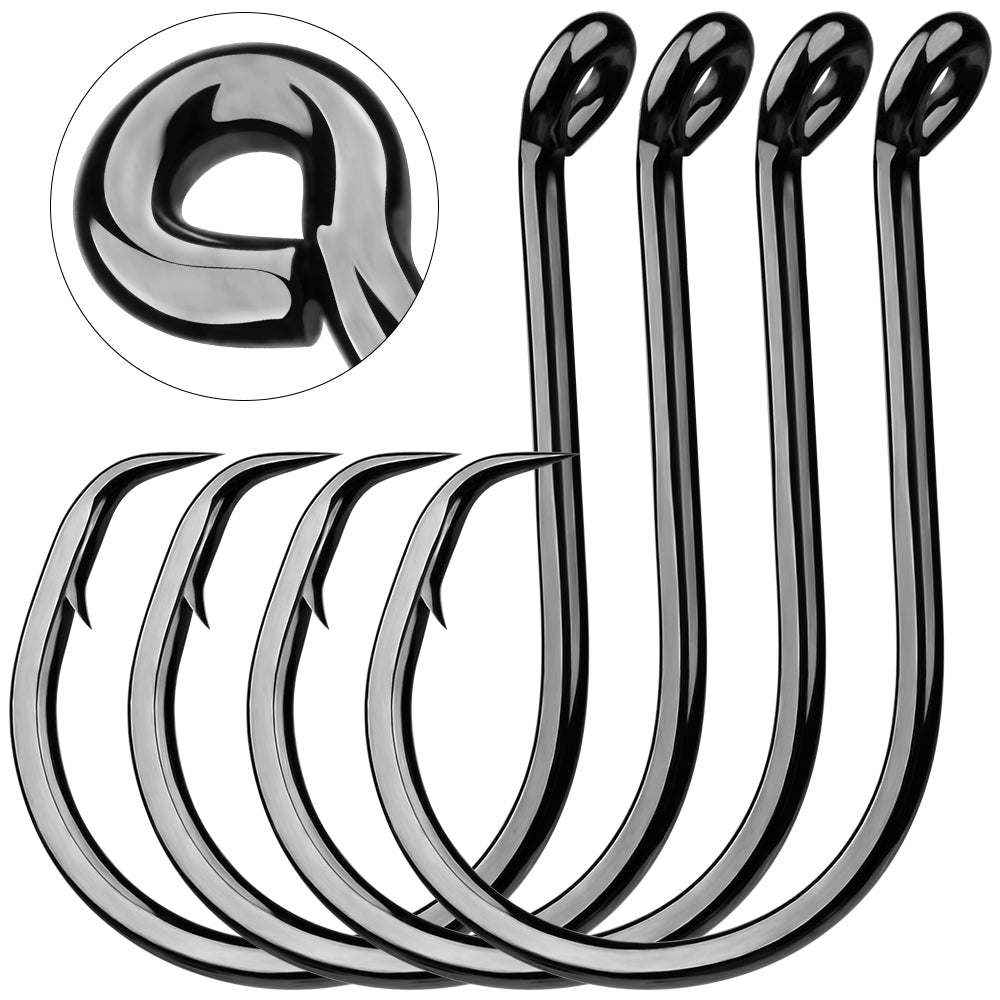 KATUYSHA Bulk Barbed Jig Fishing Hooks - High Carbon Steel with Pressure-Sensitive Bend