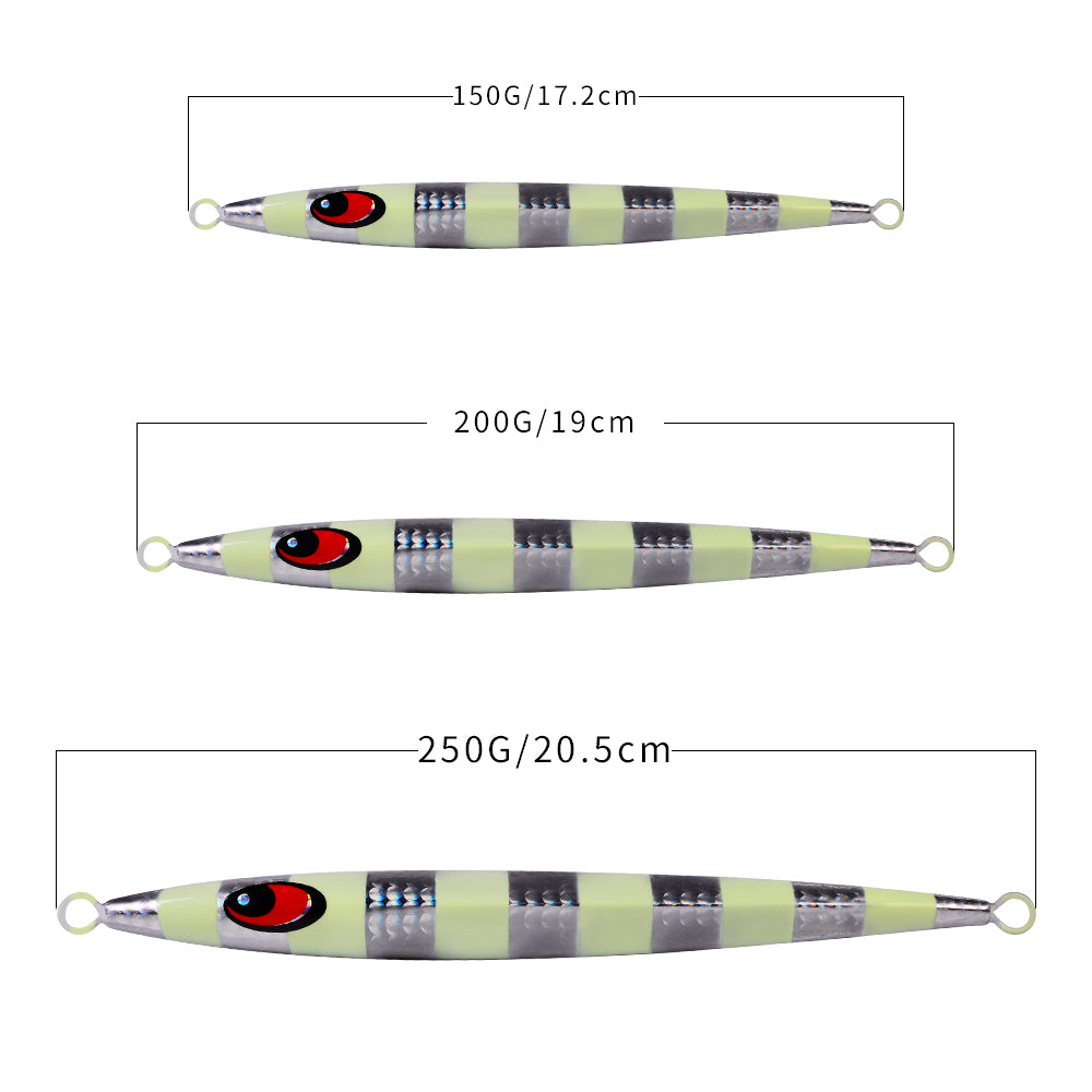 KATUYSHA 150g-200g-250g Long Throw Metal Lure Seawater Jigging Lure Glowing Sea Fishing Lure Boat Fishing Bait