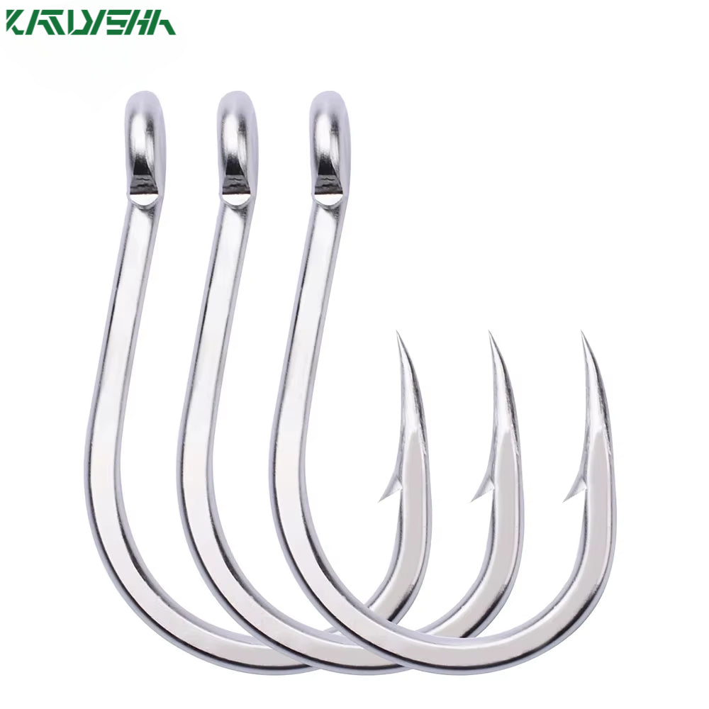 KATUYSHA 2025 Direct Stainless Steel Heavy Jig Hooks - Reinforced for Deep Sea Tuna Fishing
