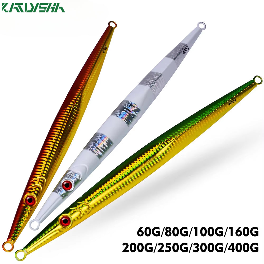 KATUYSHA 160G-200G-250G-300G-400G Glowing Sea Fishing Lure Long Throw Metal Lure Boat Fishing Bait Seawater Jigging Lure