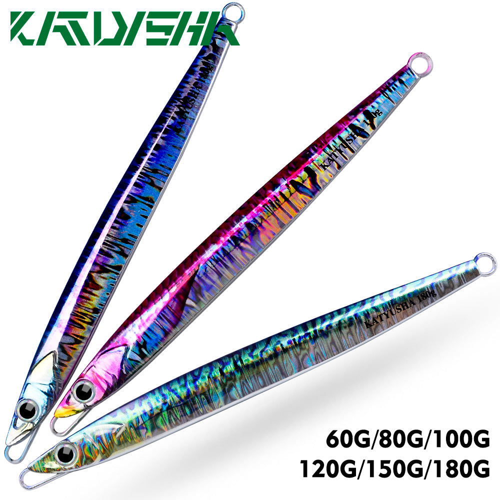 KATUYSHA 60-80-100-120-150-180g Long Throw Metal Lure Seawater Jigging Lure Boat Fishing Bait Glowing Sea Fishing Lure