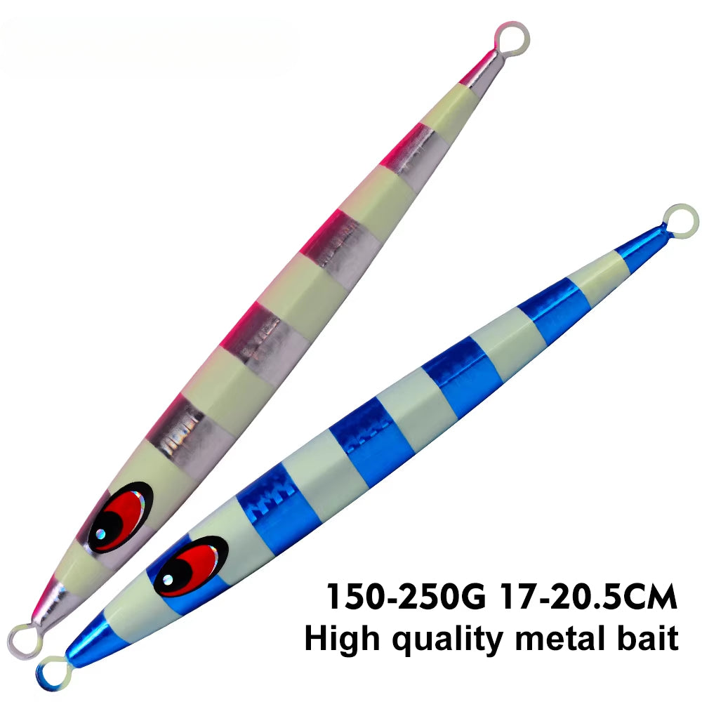 KATUYSHA 150g-200g-250g Long Throw Metal Lure Seawater Jigging Lure Glowing Sea Fishing Lure Boat Fishing Bait