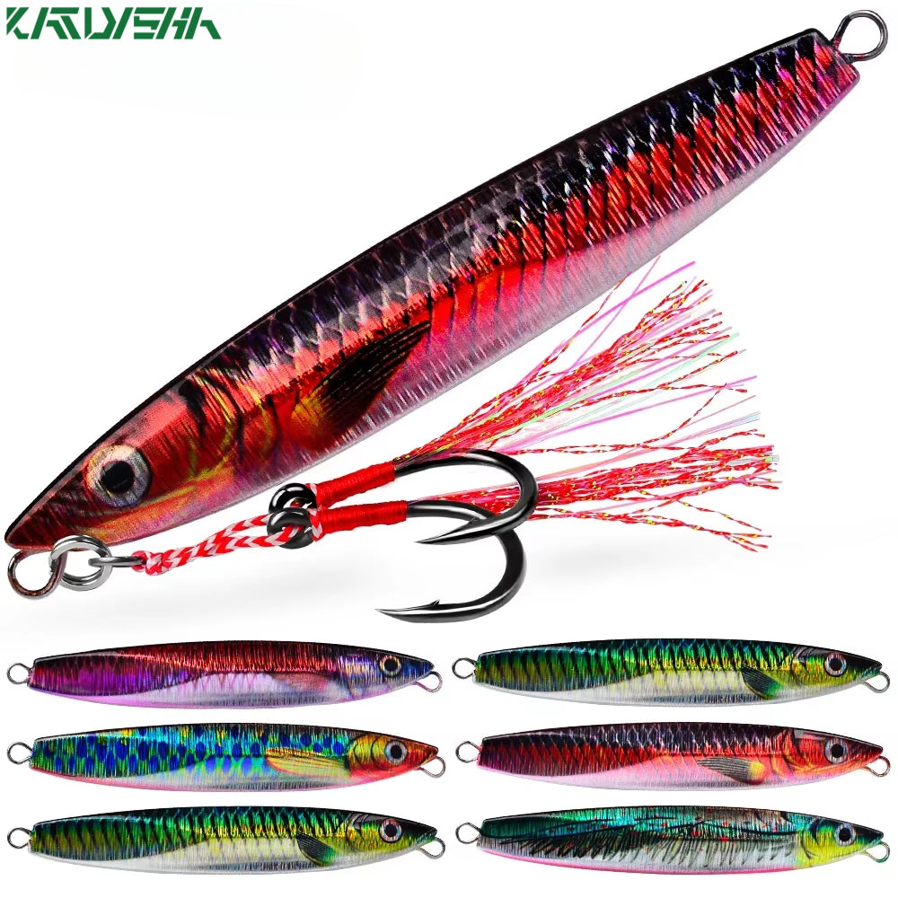 KATUYSHA Metal Jig Fishing Lure Cast Hook Swimbait 3D Laser Wobbler Pike Spoon Carp Spinner Sea Tackle Kit Pesca Artificial Bait
