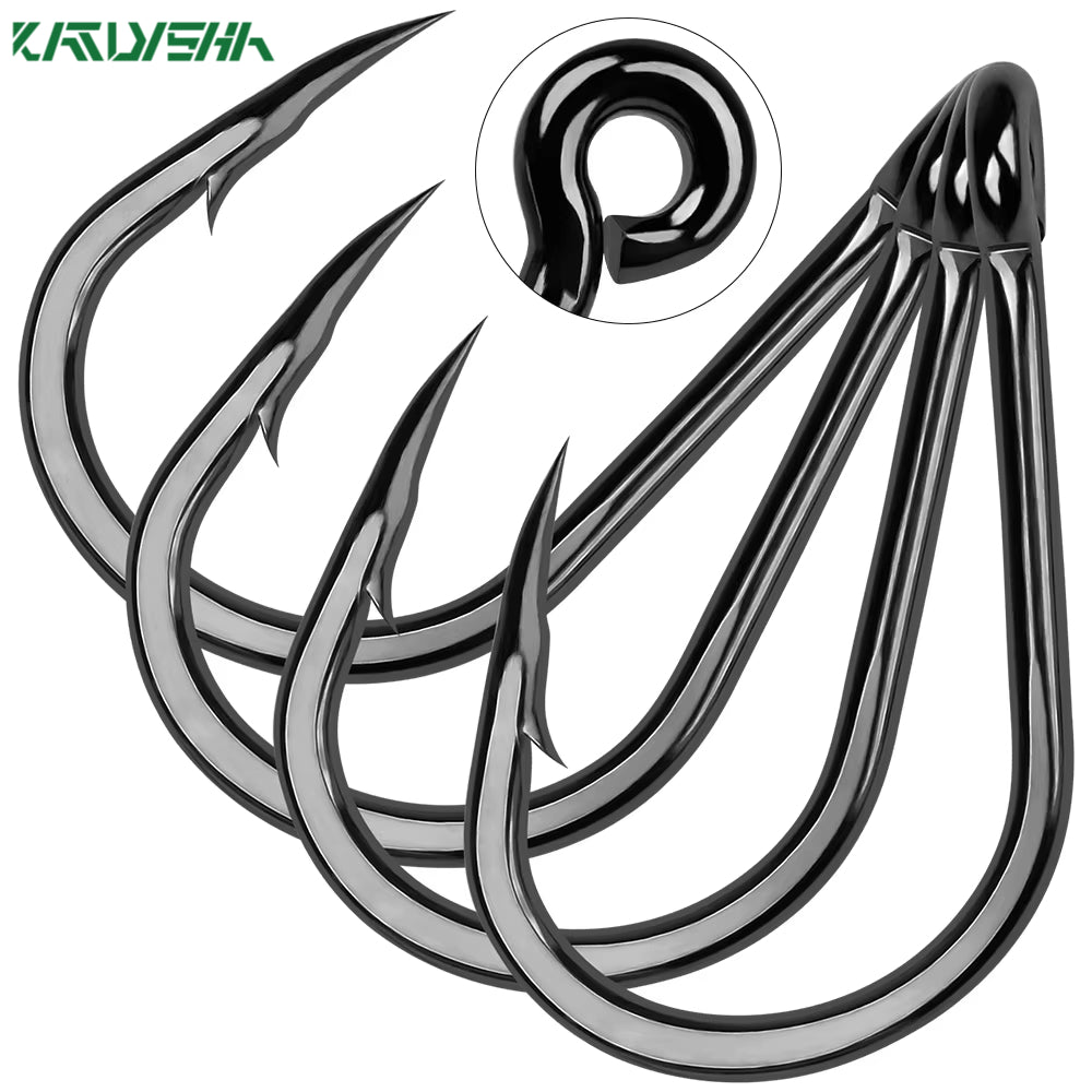 KATUYSHA Deep Sea Jig Fishing Hook - High Carbon Steel Barbed with Pressure-Equalizing Structure