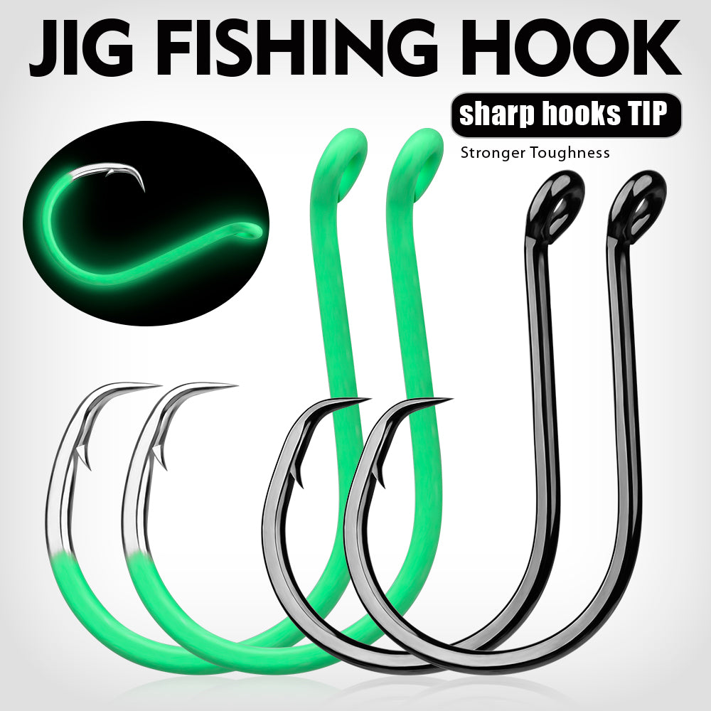 KATUYSHA Bulk Barbed Jig Fishing Hooks - High Carbon Steel with Pressure-Sensitive Bend