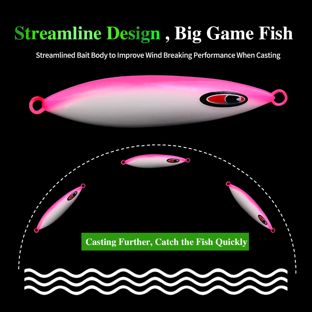 KATUYSHA  80g-100g-300gGlowing Sea Fishing Lure Long Throw Metal Lure Boat Fishing Bait Seawater Jigging Lure