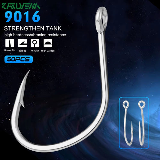KATUYSHA  Coral Reef Jig Fishing Hook - High Carbon Steel Barbed with Abrasion-Resistant Tip
