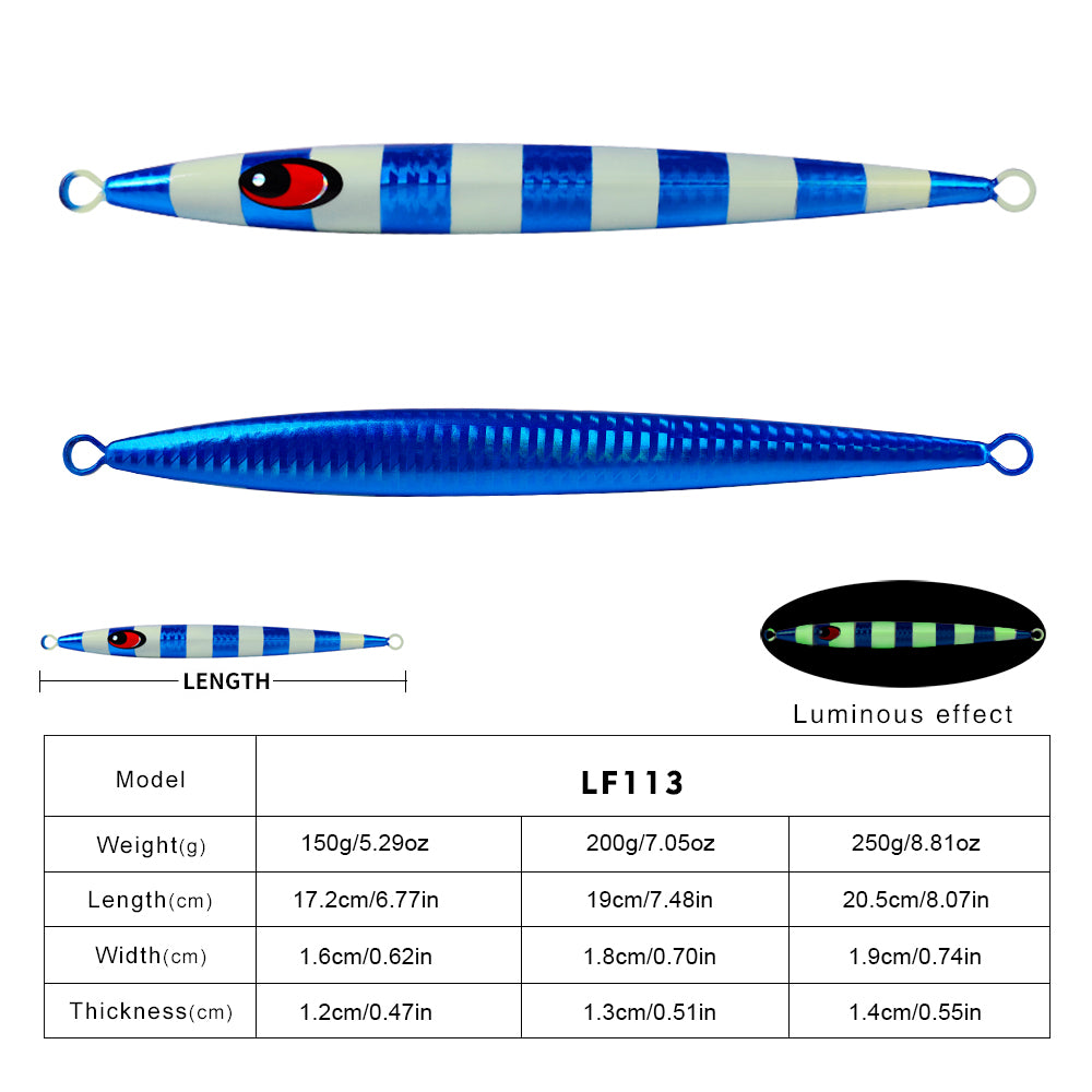 KATYUSHA 150g-200g-250g Long Throw Metal Lure Seawater Jigging Lure Glowing Sea Fishing Lure Boat Fishing Bait