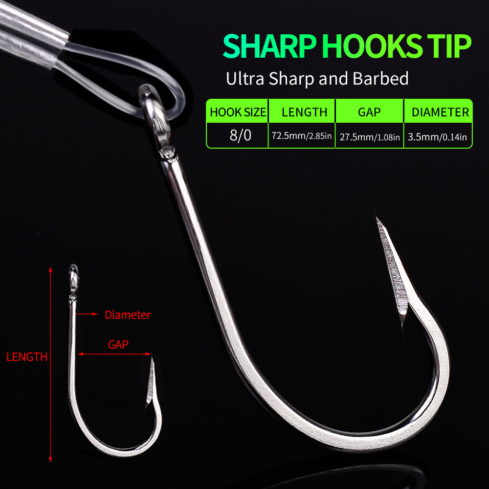 KATYUSHA Squid Trolling Lure, 96g, 23cm, 6PCS Set, with 8/0# Hook &amp; 170cm Leader