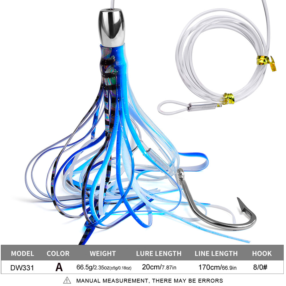 KATYUSHA Squid Trolling Lure, 66.5g, 20cm, with 8/0# Hook &amp; 170cm Leader&nbsp;