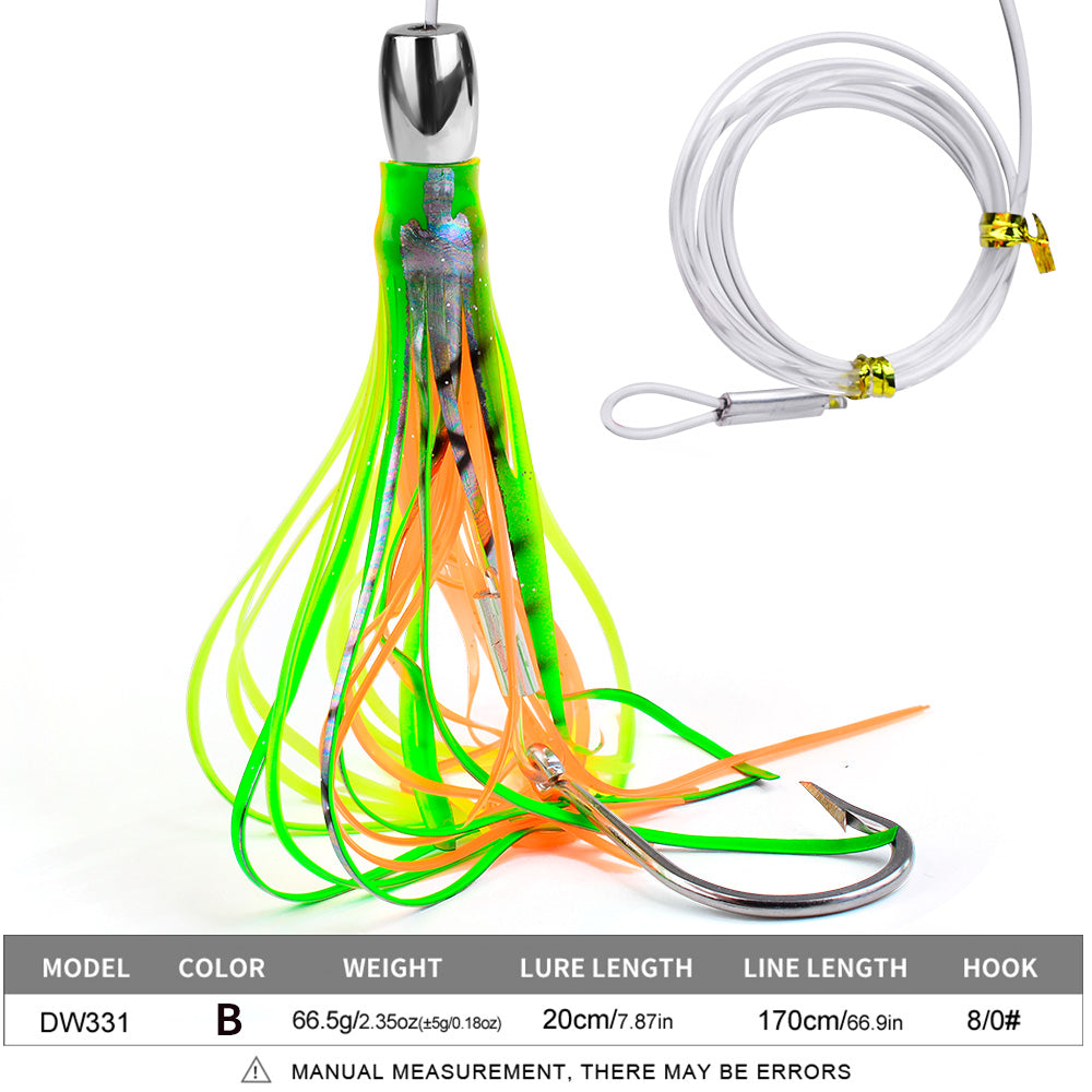 KATYUSHA Squid Trolling Lure, 66.5g, 20cm, with 8/0# Hook &amp; 170cm Leader&nbsp;