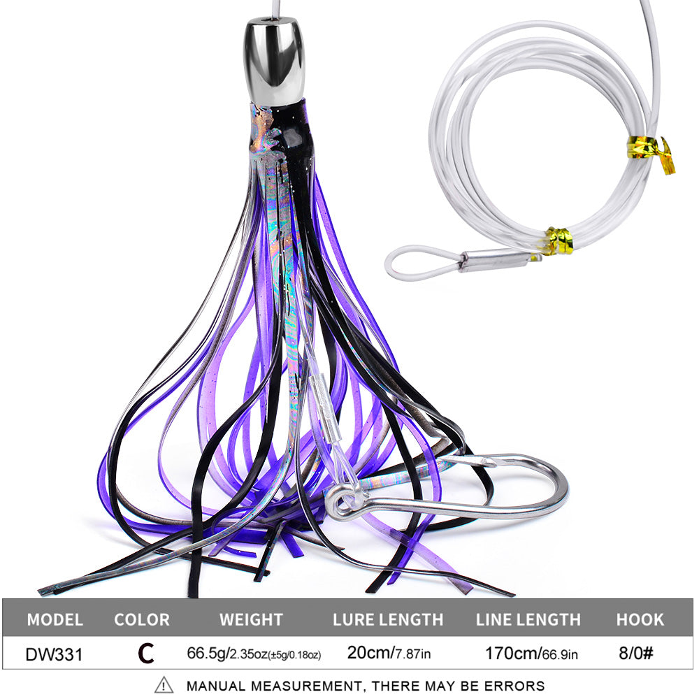 KATYUSHA Squid Trolling Lure, 66.5g, 20cm, with 8/0# Hook &amp; 170cm Leader&nbsp;