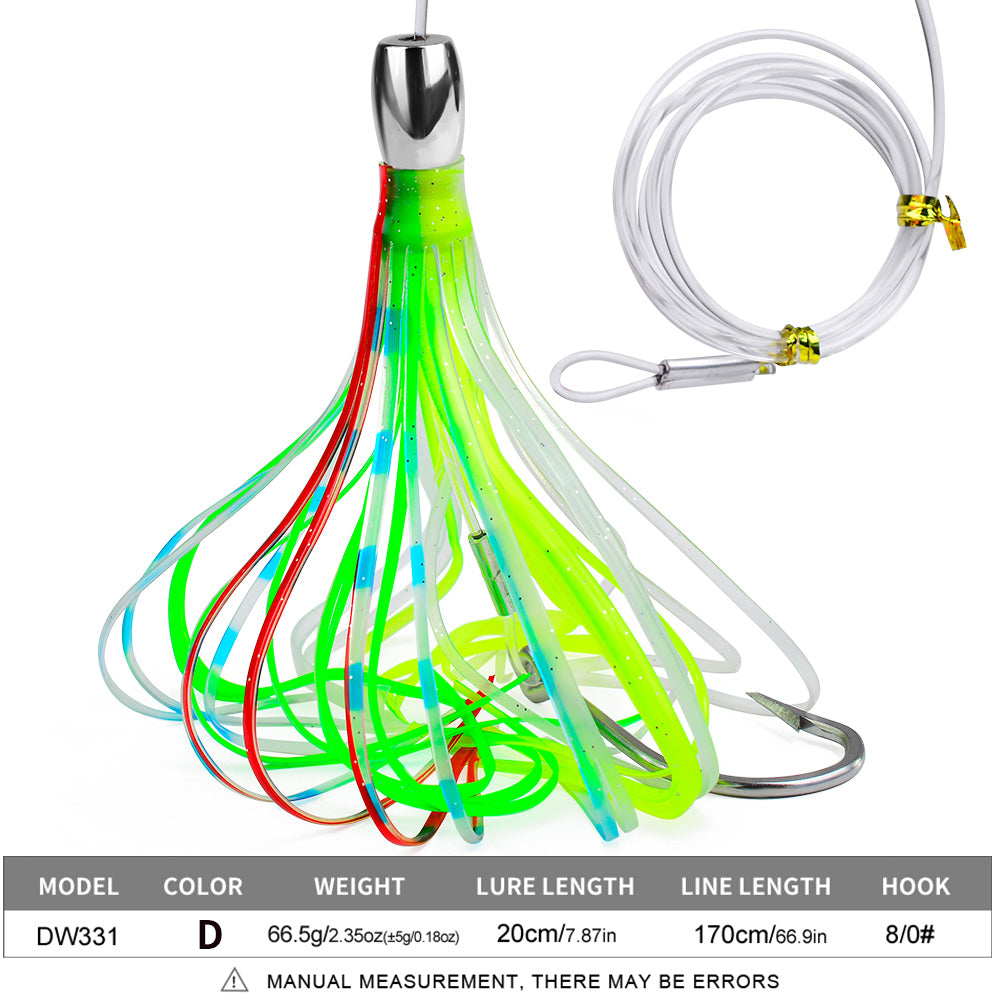 KATYUSHA Squid Trolling Lure, 66.5g, 20cm, with 8/0# Hook &amp; 170cm Leader&nbsp;
