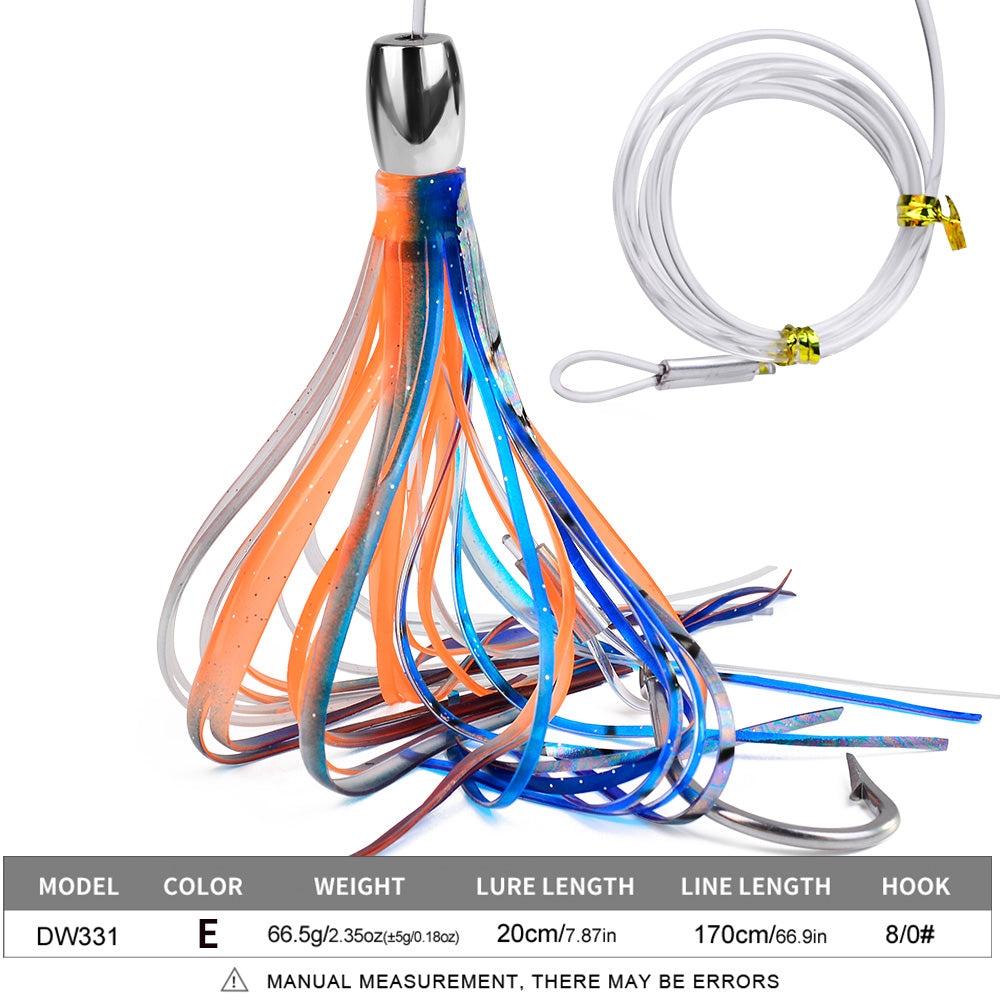 KATYUSHA Squid Trolling Lure, 66.5g, 20cm, with 8/0# Hook &amp; 170cm Leader&nbsp;