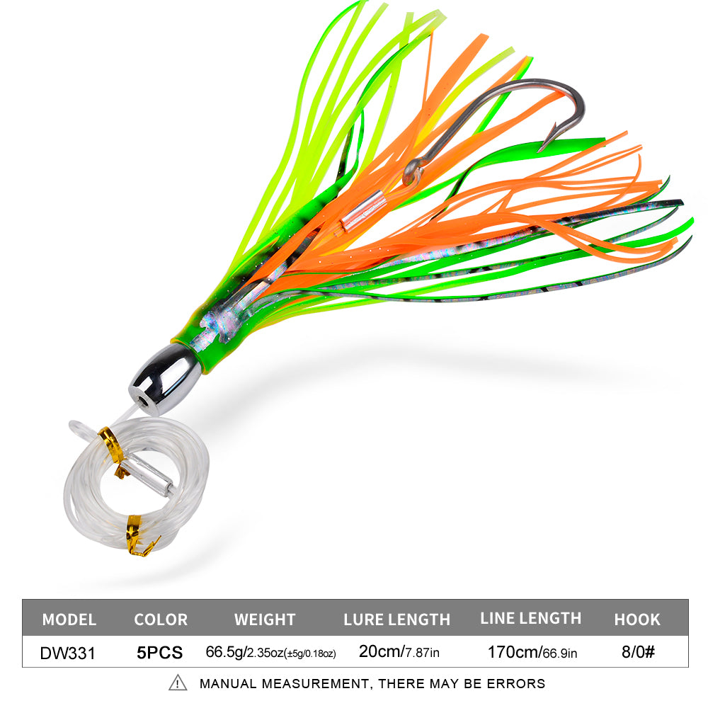 KATYUSHA Squid Trolling Lure, 66.5g, 20cm, with 8/0# Hook &amp; 170cm Leader&nbsp;