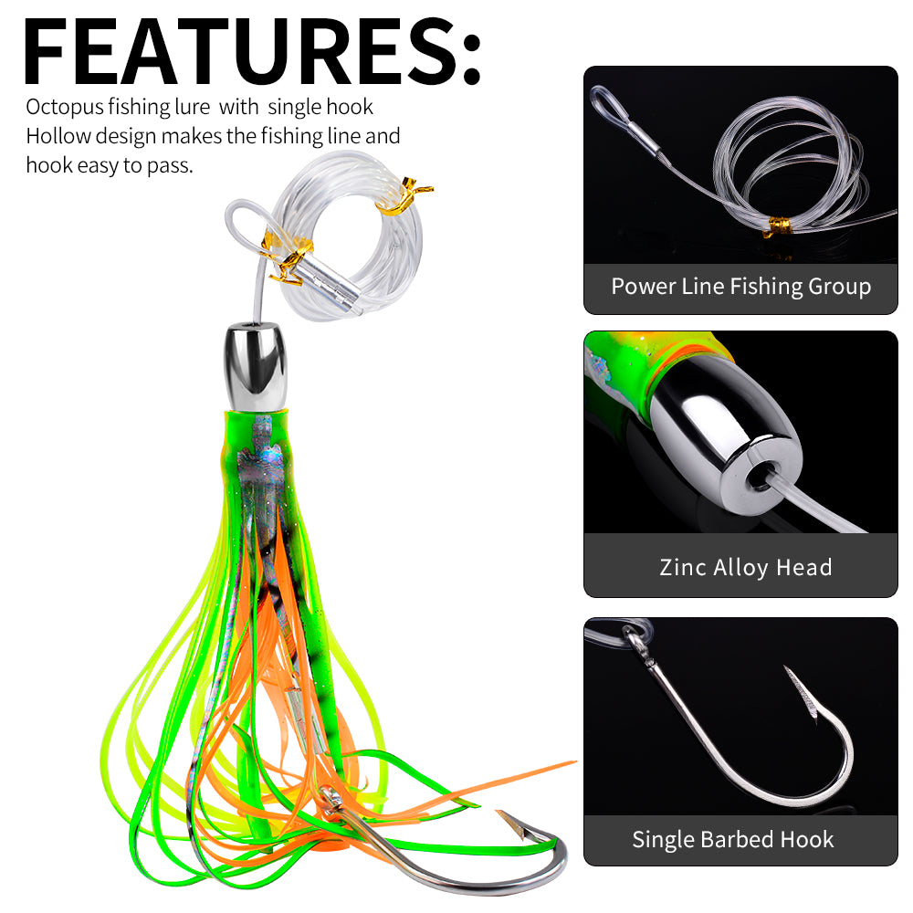 KATYUSHA Squid Trolling Lure, 66.5g, 20cm, with 8/0# Hook &amp; 170cm Leader&nbsp;