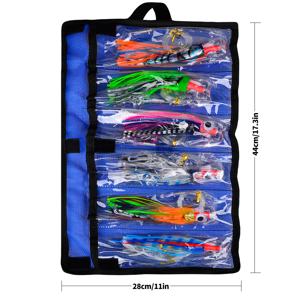 KATYUSHA Trolling Lure Set for Big Game Deep Sea Fishing 6/6.7/8.7/9 inch Trolling Lure Set (6Pcs/Set with Net Bag)