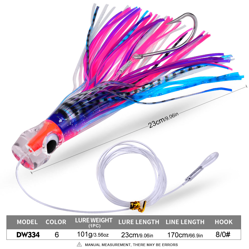 KATYUSHA Trolling Lure Set for Big Game Deep Sea Fishing 6/6.7/8.7/9 inch Trolling Lure Set (6Pcs/Set with Net Bag)