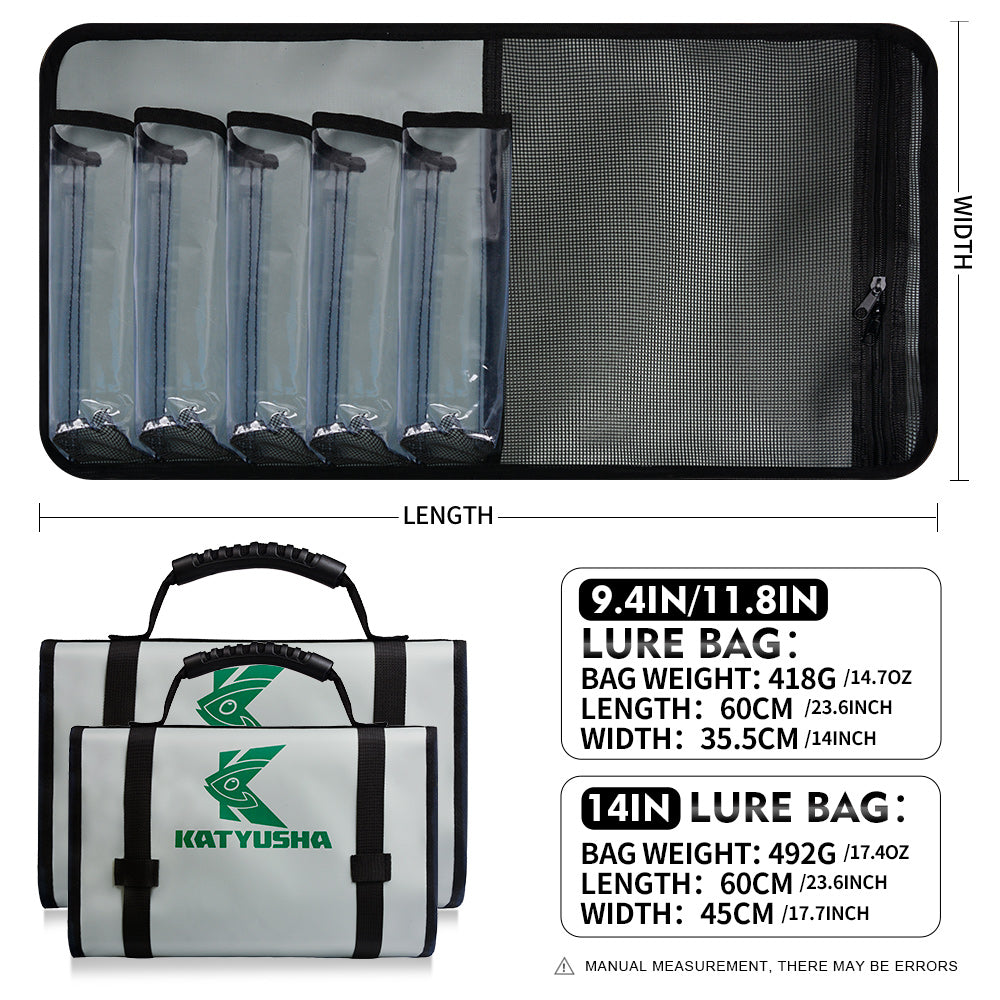 KATYUSHA Trolling Lure Set, 5PCS/Set, 9/11/14in, Round/Pointed Head, with Storage Bag