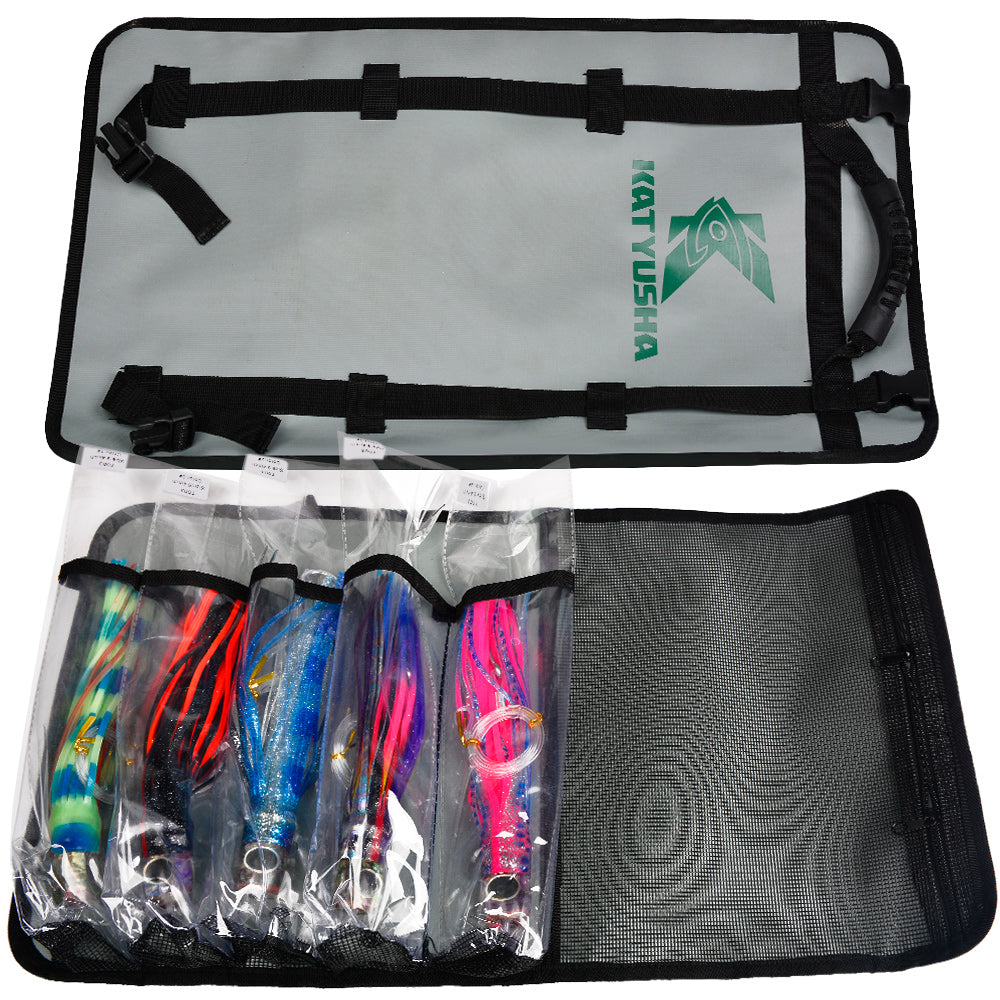 KATYUSHA Trolling Lure Set, 5PCS/Set, 9/11/14in, Round/Pointed Head, with Storage Bag