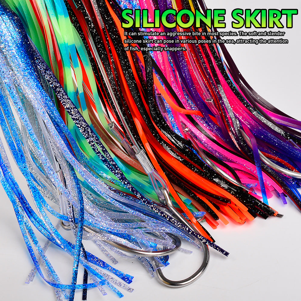 KATYUSHA Trolling Lure Set, 5PCS/Set, 9/11/14in, Round/Pointed Head, with Storage Bag