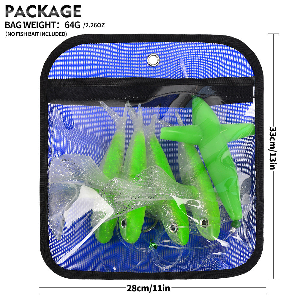KATYUSHA Offshore Trolling Rig, Green Teaser + Flying Fish Lures, Pre-Rigged Hook