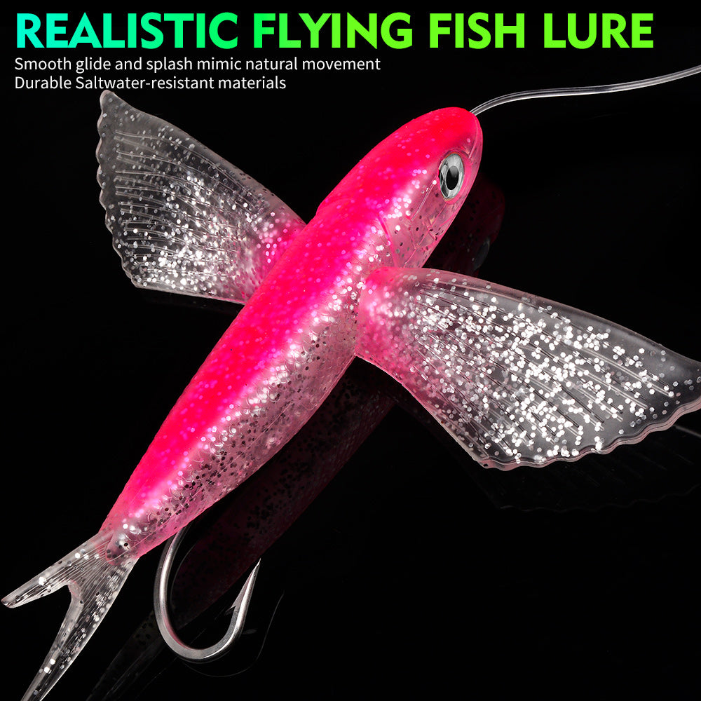 KATYUSHA Offshore Trolling Rig, Green Teaser + Flying Fish Lures, Pre-Rigged Hook