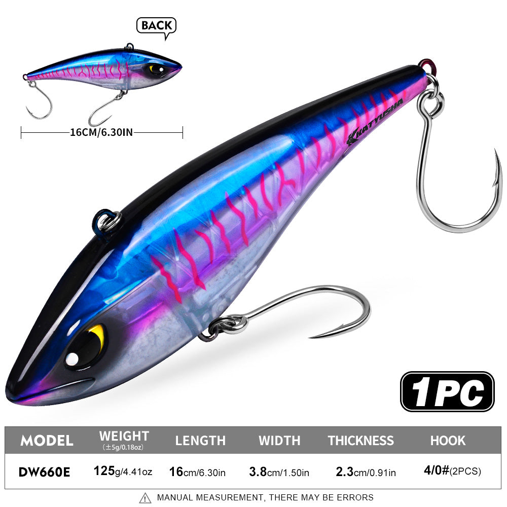 KATYUSHA DW660 & DW661 Vibration Hard Lure 8 Colors (A-H) Saltwater Offshore Fishing Bait 39g/125g (1PC Pack)