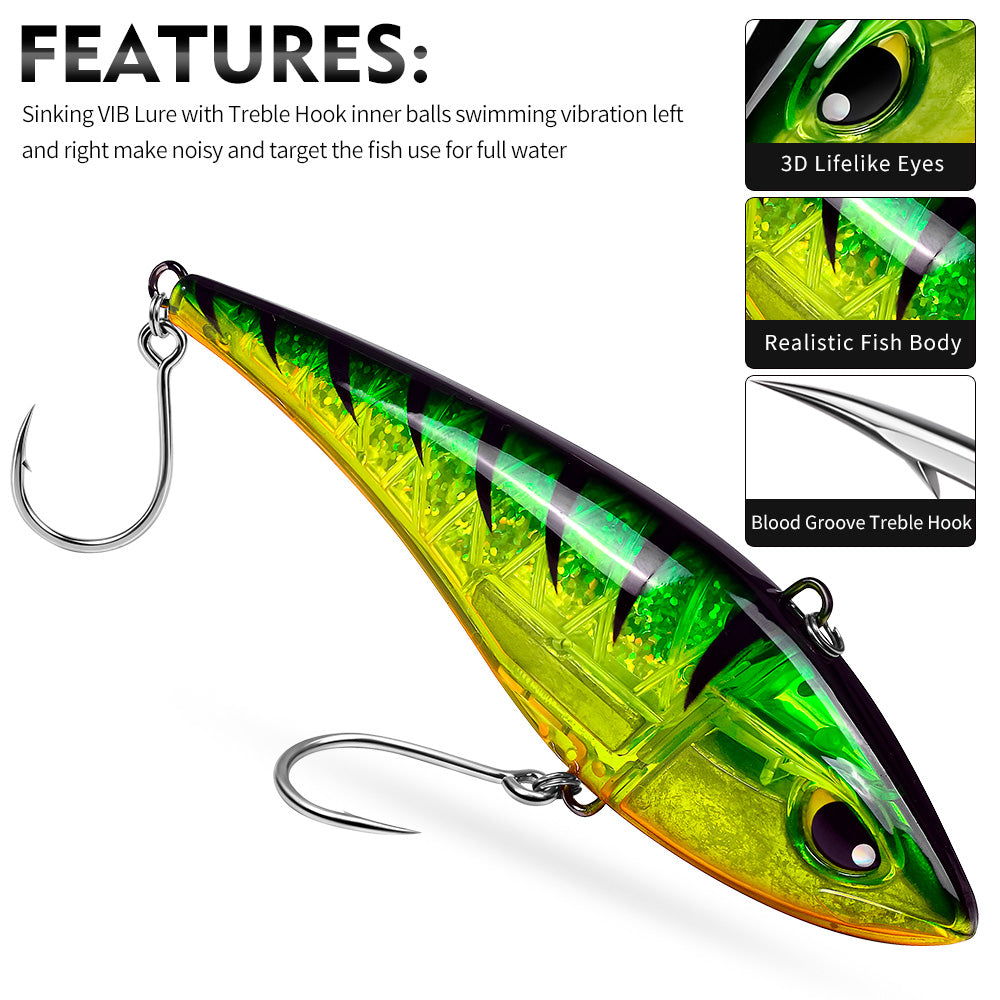 KATYUSHA DW660 & DW661 Vibration Hard Lure 8 Colors (A-H) Saltwater Offshore Fishing Bait 39g/125g (1PC Pack)