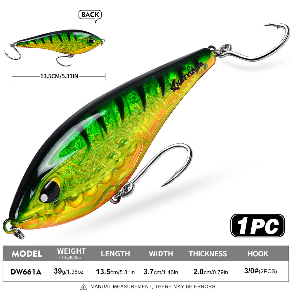 KATYUSHA DW660 & DW661 Vibration Hard Lure 8 Colors (A-H) Saltwater Offshore Fishing Bait 39g/125g (1PC Pack)