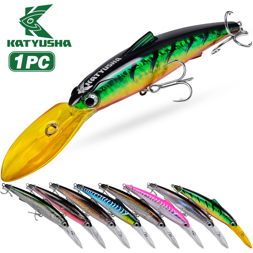 PROBEROS DW663 Deep Diving Minnow Hard Lure, 2 Sizes 8 Colors Offshore Trolling Saltwater Big Game Lures