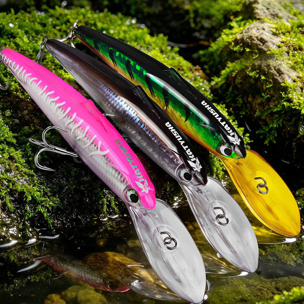 PROBEROS DW663 Deep Diving Minnow Hard Lure, 2 Sizes 8 Colors Offshore Trolling Saltwater Big Game Lures