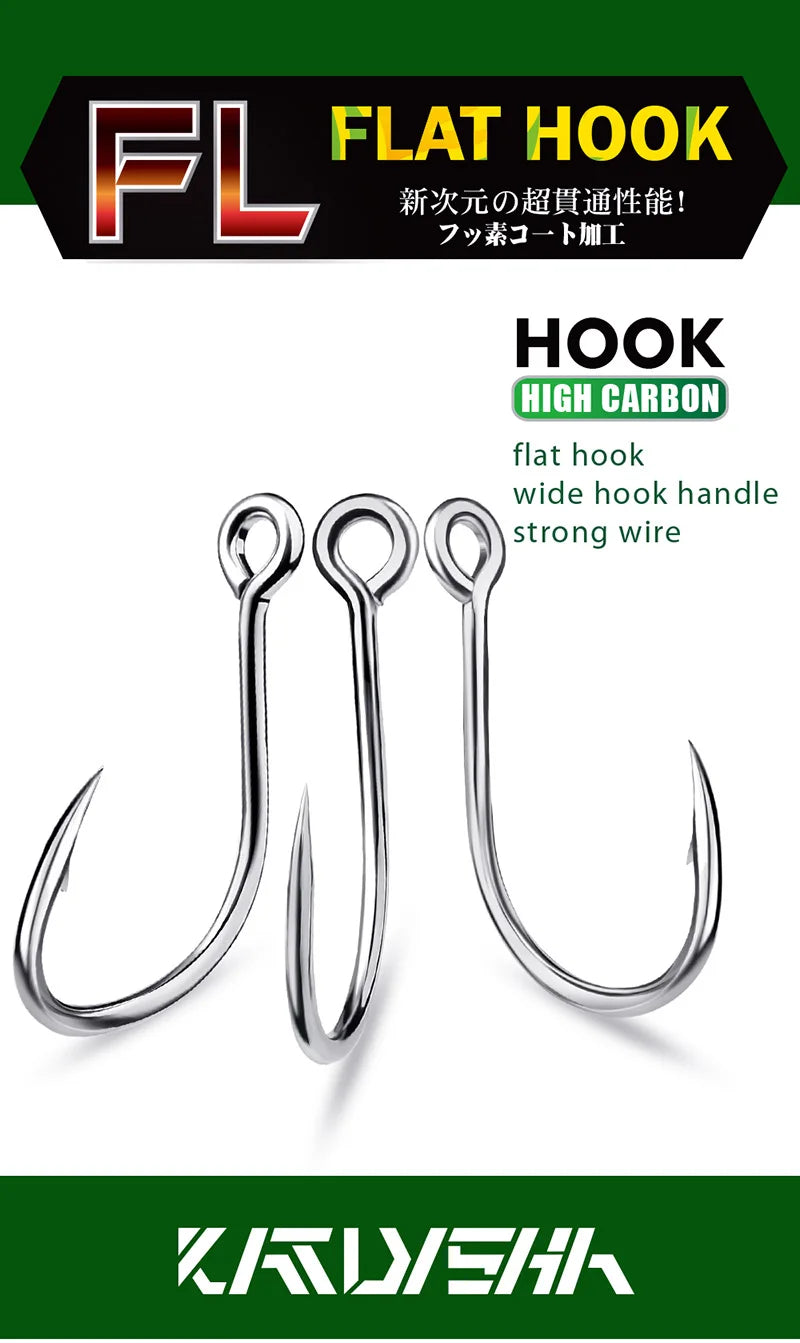 KATUYSHA  50Pcs  Crank Jig Head Fishing Hooks 1/0-5/0# Barbed Single Circle Carp Hooks High Carbon Steel Fishhooks Fishing Tackle