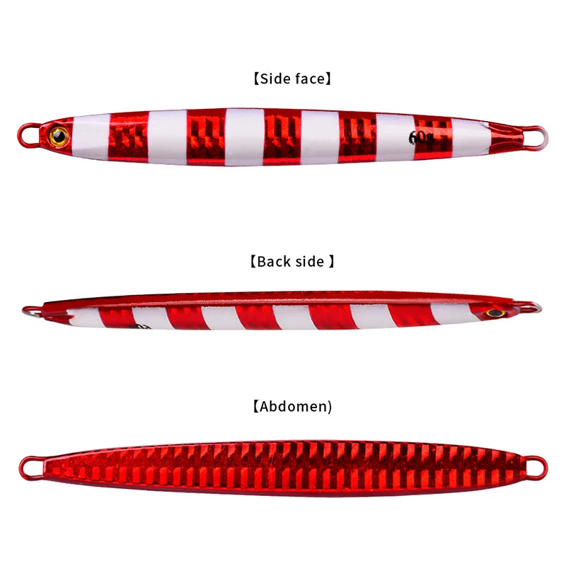 KATUYSHA  1PC Slow Cast Jigging Bait 10G-20G-30G-40G-60G-80GLong Metal Jig Fishing Lure Artificial Hard Bass Pike Fishing Tackle