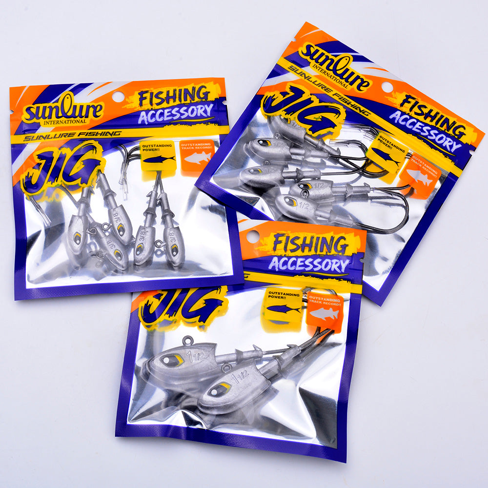 PROBEROS JIG088 Fish Head Jig Hooks, 9g-40g Lead Head Hooks for Soft Lures