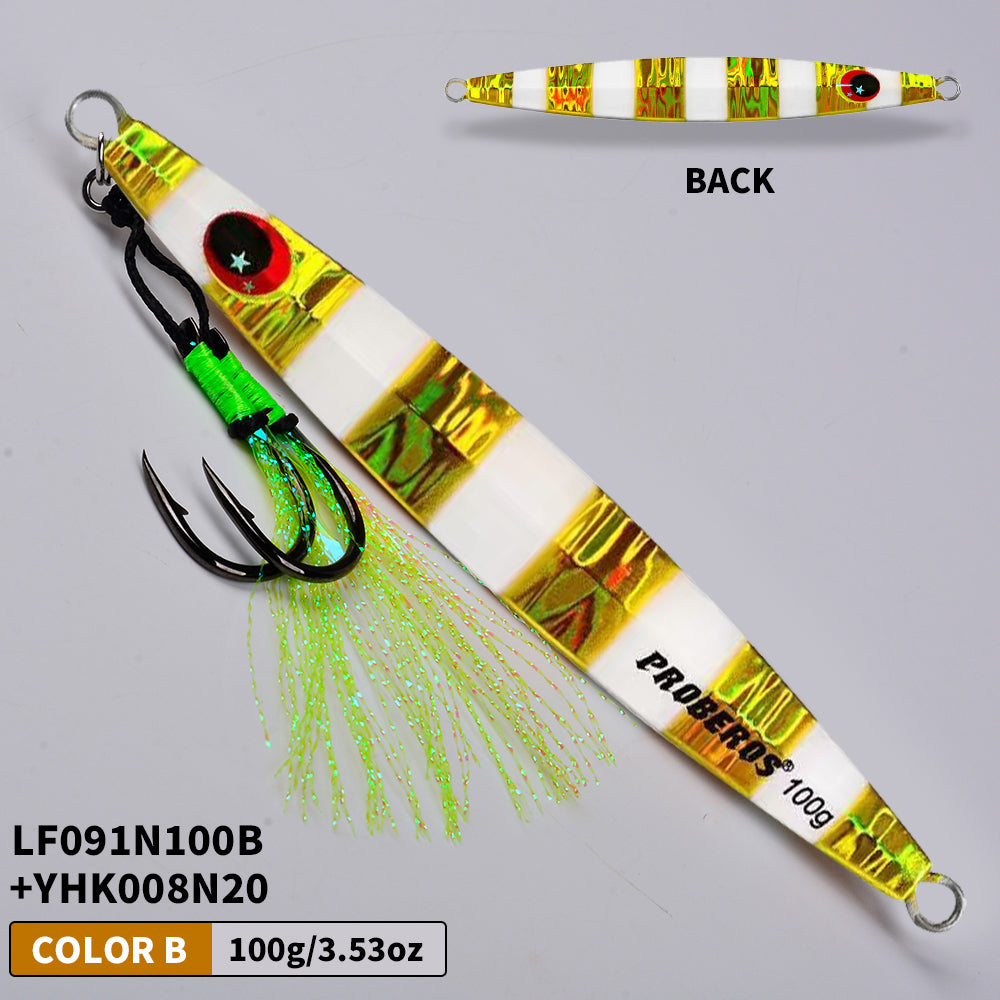 KATUYSHA Saltwater Vertical Jigging Bait, Metal Jig Lure, 60g-100g, with Assist Hook