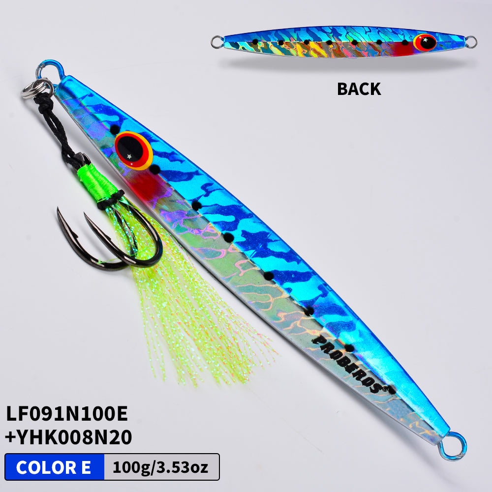 KATUYSHA Saltwater Vertical Jigging Bait, Metal Jig Lure, 60g-100g, with Assist Hook