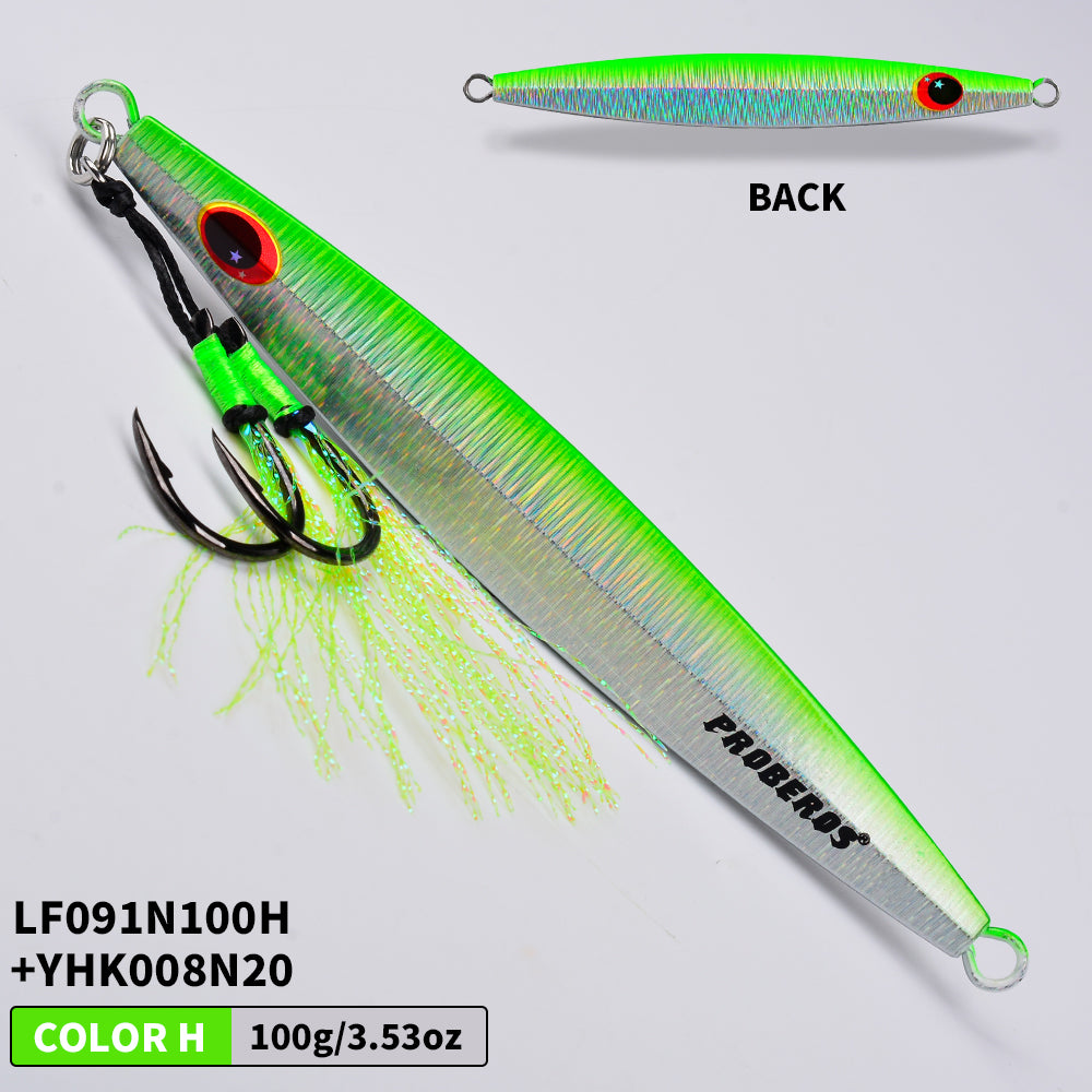 KATUYSHA Saltwater Vertical Jigging Bait, Metal Jig Lure, 60g-100g, with Assist Hook