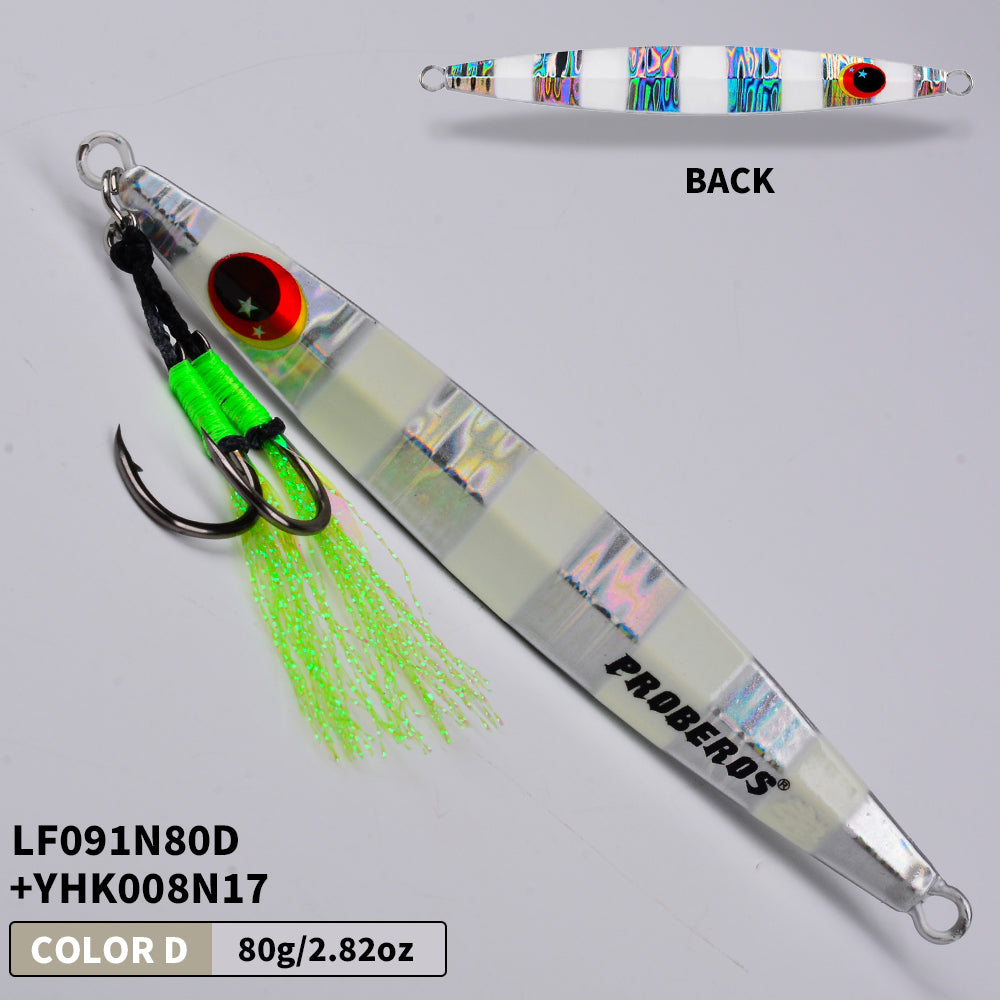 KATUYSHA Saltwater Vertical Jigging Bait, Metal Jig Lure, 60g-100g, with Assist Hook