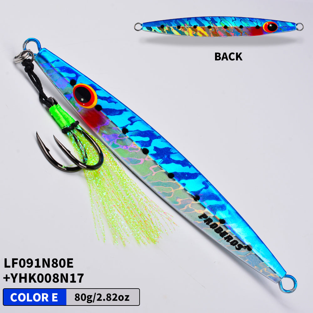 KATUYSHA Saltwater Vertical Jigging Bait, Metal Jig Lure, 60g-100g, with Assist Hook
