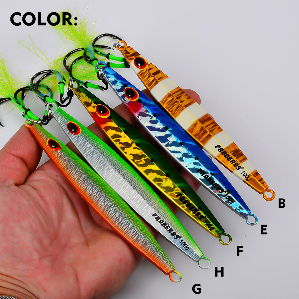 KATUYSHA Saltwater Vertical Jigging Bait, Metal Jig Lure, 60g-100g, with Assist Hook