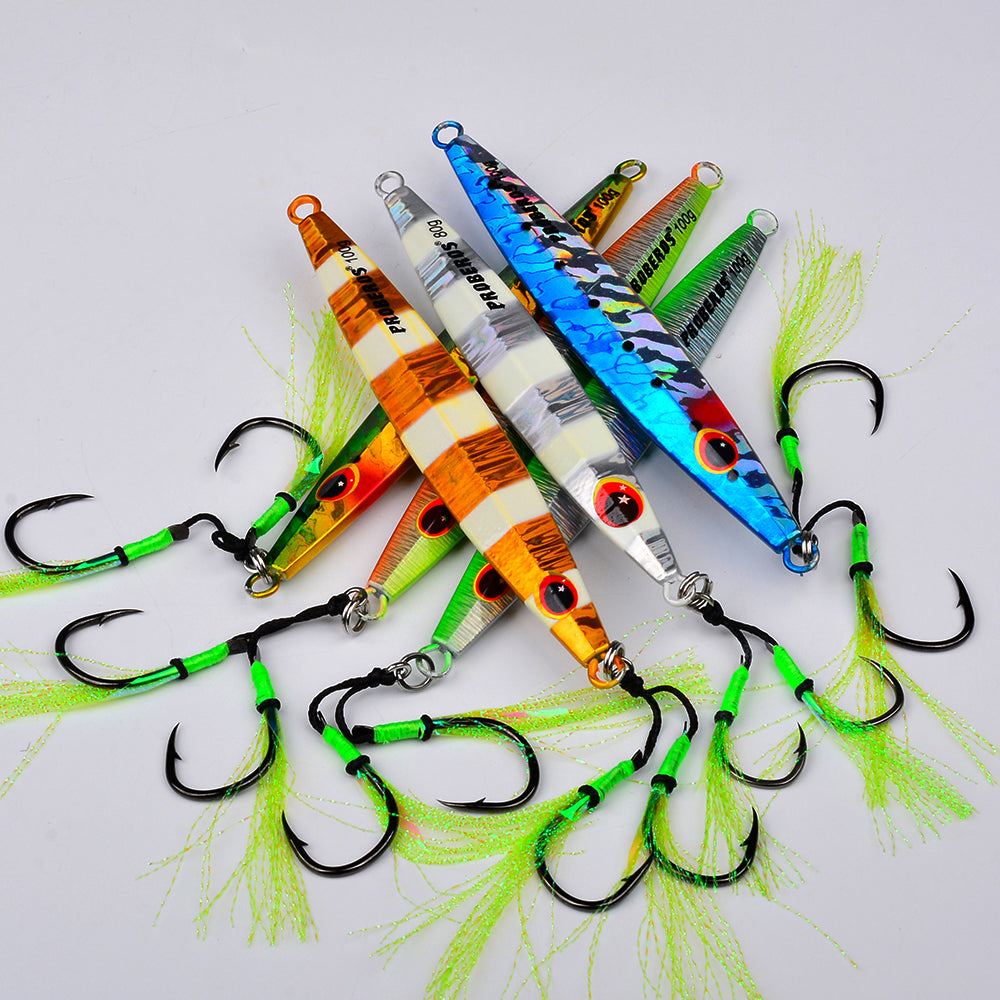 KATUYSHA Saltwater Vertical Jigging Bait, Metal Jig Lure, 60g-100g, with Assist Hook