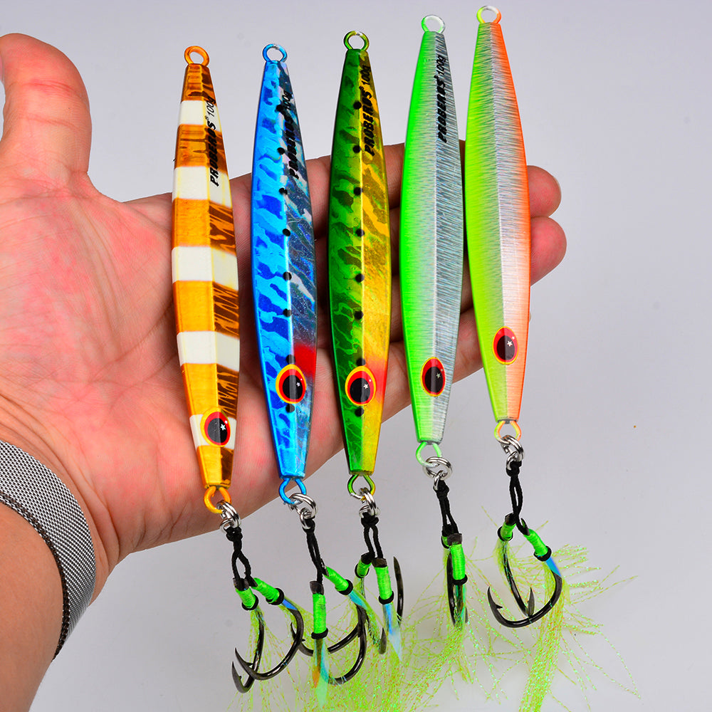 KATUYSHA Saltwater Vertical Jigging Bait, Metal Jig Lure, 60g-100g, with Assist Hook