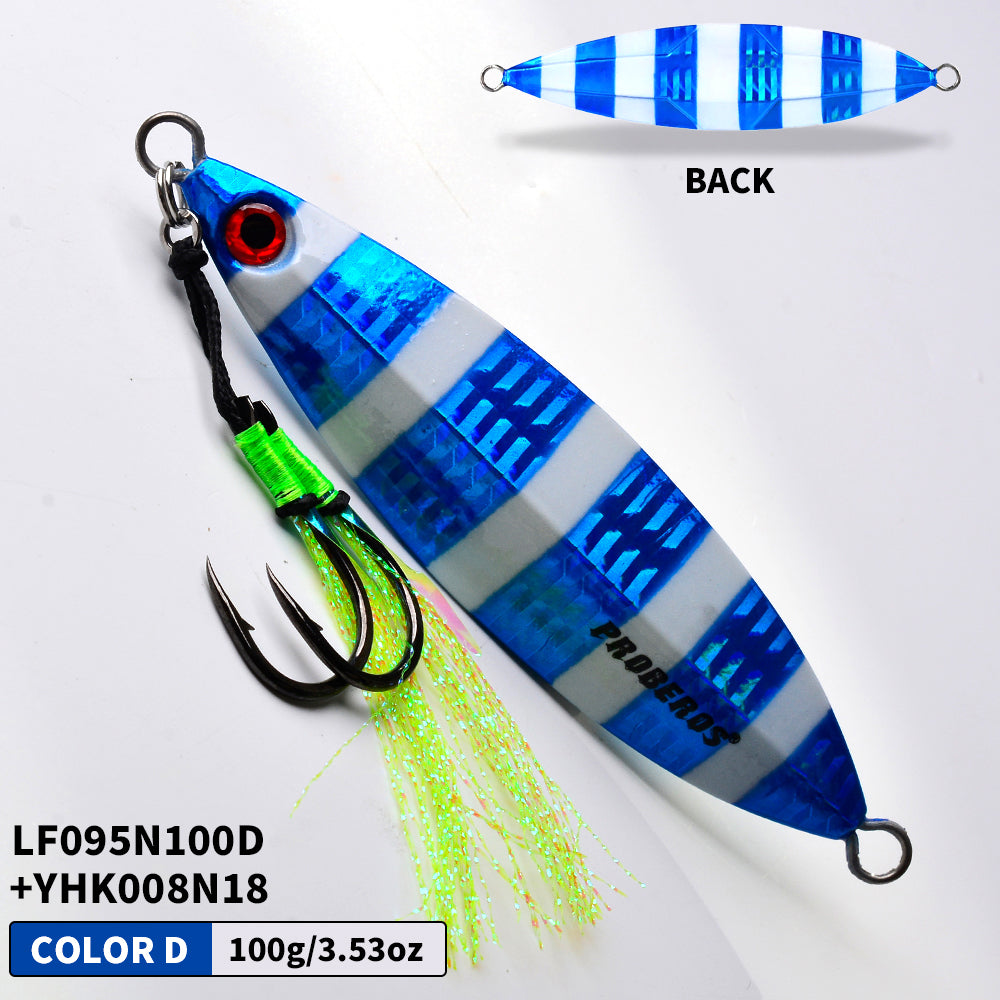 KATYUSHA  80g-100g-120g Glowing Sea Fishing Lure with Assist Hook  Seawater Jigging Long Throw Metal Lure  Lure Boat Fishing Bait
