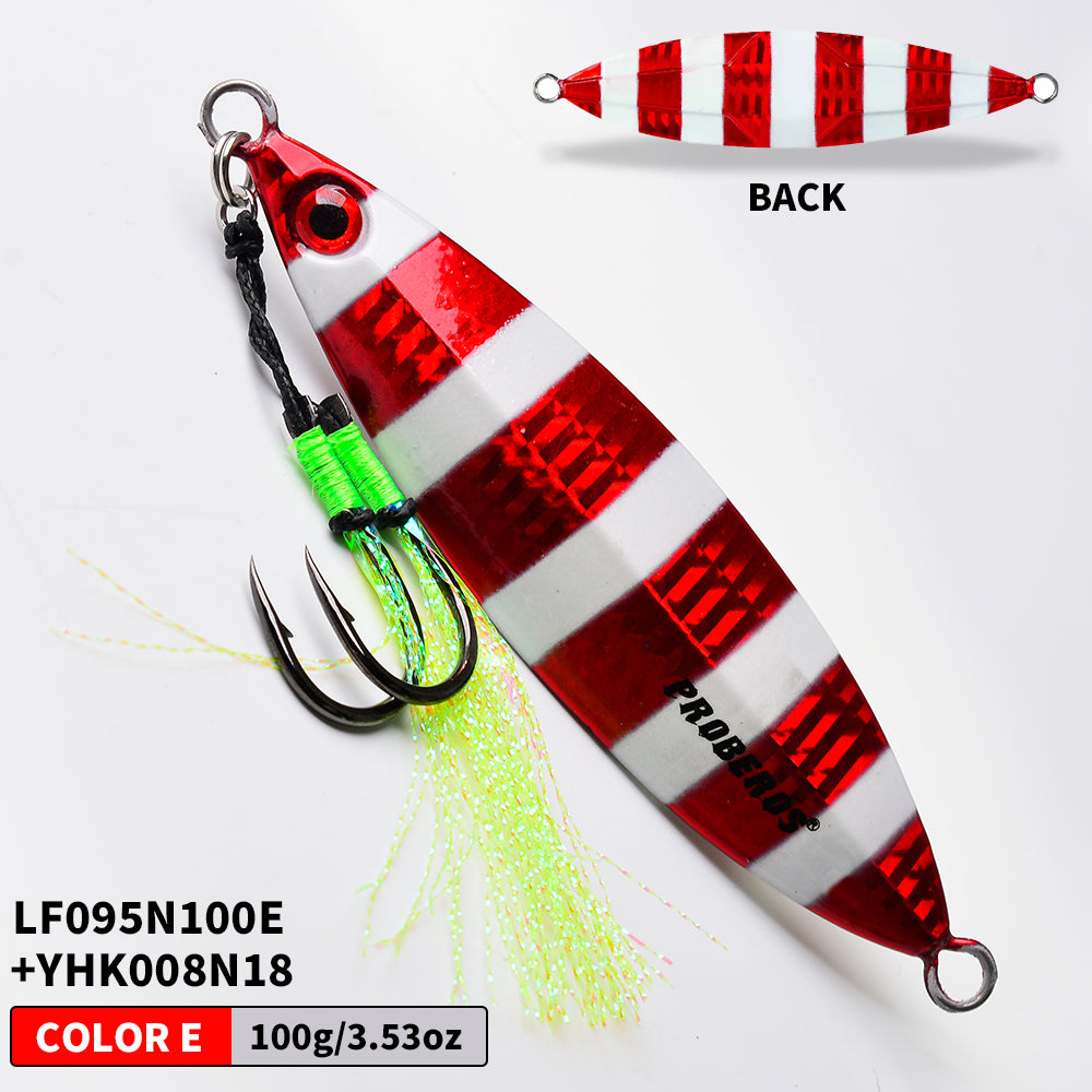 KATYUSHA  80g-100g-120g Glowing Sea Fishing Lure with Assist Hook  Seawater Jigging Long Throw Metal Lure  Lure Boat Fishing Bait
